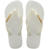 Women's Top Logo Metallic Flip Flops