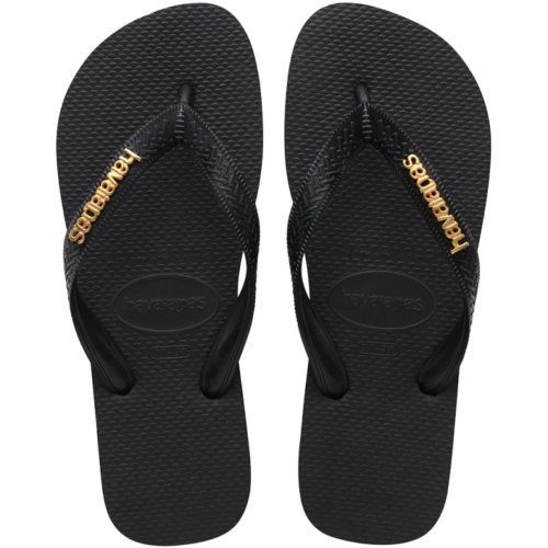 Women's Top Logo Metallic Flip Flops