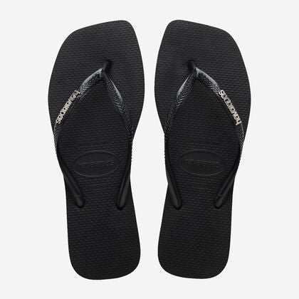 Havaianas Square Logo Metallic Flip Flops Zone